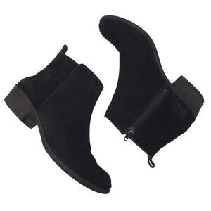 Vince Camuto Ankle Brystal Bootie Block Heel Boots Black Suede Size US 11 EU 41